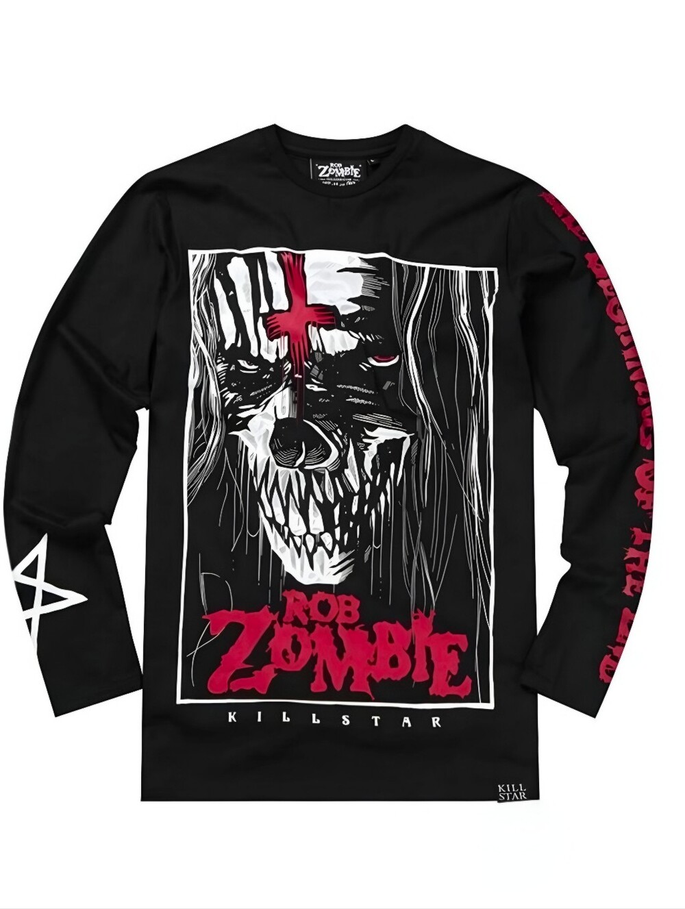 Killstar Rob Zombie Hellbilly Deluxe The End Long Sleeve Top Pentagram Tee Sz S